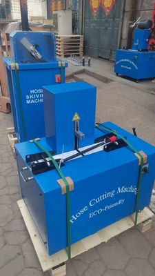Machine de coupe de tuyau de caoutchouc électrique et machine de ski avec 4 couches et contrôle avancé de bouton 2 pouces 6-51mm bleu