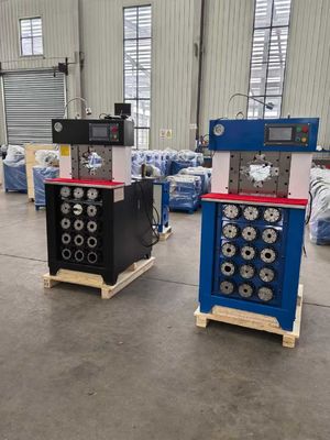 Un bon prix. 3 pouces de mise à niveau du système de contrôle PLC changement rapide de moule outil tuyau machine de crimping de tuyau Processus avec retenue plus rapide force de crimping 1500T en ligne