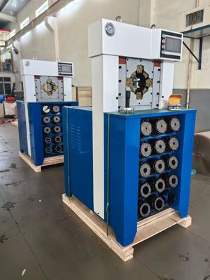 Super épaisseur 3 pouces avec 15 matraques 6-76mm Couleur bleue AC tuyau Crimping machine avec retenue plus rapide Crimping force 650T