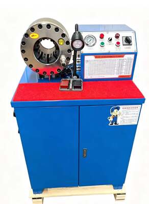 Machine à sertir les tuyaux en caoutchouc, 2 pouces, 600T, 31,5mpa, modèle supérieur, couleur bleue, tension 220v/380v, avec plage de sertissage de 6 à 51mm et 10 matrices interchangeables