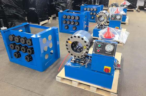 2 pouces de portée jusqu'à 51 mm 2 pouces de portée hydraulique tuyau machine de crimping coton système de contrôle avec outil de moule de changement rapide et rack et 10 matrices interchangeables