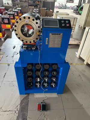 Machine de crimpage de tuyau hydraulique haute pression 38 mm ouverture rapide P38 1,5 pouce de 6 à 38 mm avec 8 matrices couleur bleue