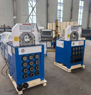 Un bon prix. 3 pouces Super épaisseur modèle 220v/380v Hydraulique tuyau Crimping Machine Avec 2800KN Crimping Force PLC / système de contrôle de coton et 6-76mm Crimping Range 15 Die en ligne