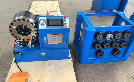 Un bon prix. Machine à sertir les tuyaux hydrauliques, système de contrôle PLC de 2 pouces jusqu'à 2,5 pouces, 6-51mm, avec outil de moule à changement rapide et support et 10 matrices interchangeables, tension 220v/380v en ligne