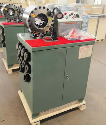 Un bon prix. Machine à sertir les tuyaux en caoutchouc, 2 pouces, 600T, modèle supérieur, couleur verte, tension 220v/380v, avec plage de 6 à 51mm et 10 matrices interchangeables en ligne