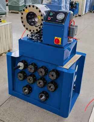 Plage de sertissage de 2 pouces jusqu'à 51 mm de couleur bleue, système de contrôle de bouton de machine de sertissage de tuyau hydraulique avec outil de moule à changement rapide et support et 10 matrices interchangeables