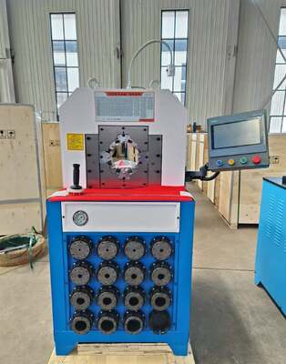 Un bon prix. Modèle de super épaisseur de 3 pouces Force de sertissage plus grande Machine de sertissage de tuyaux hydrauliques Système de contrôle PLC Force de sertissage 2800KN et plage de sertissage de 6 à 76 mm 15 matrices pour applications hydrauliques en ligne