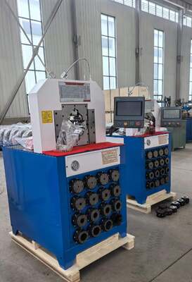 Un bon prix. Machine à sertir les tuyaux hydrauliques, modèle super épais de 3 pouces, 110V/220V/380V/415V, système de contrôle PLC, plus grande capacité, force de sertissage de 2800KN et plage de sertissage de 6 à 76 mm, 15 matrices pour les applications hydrauliques en ligne